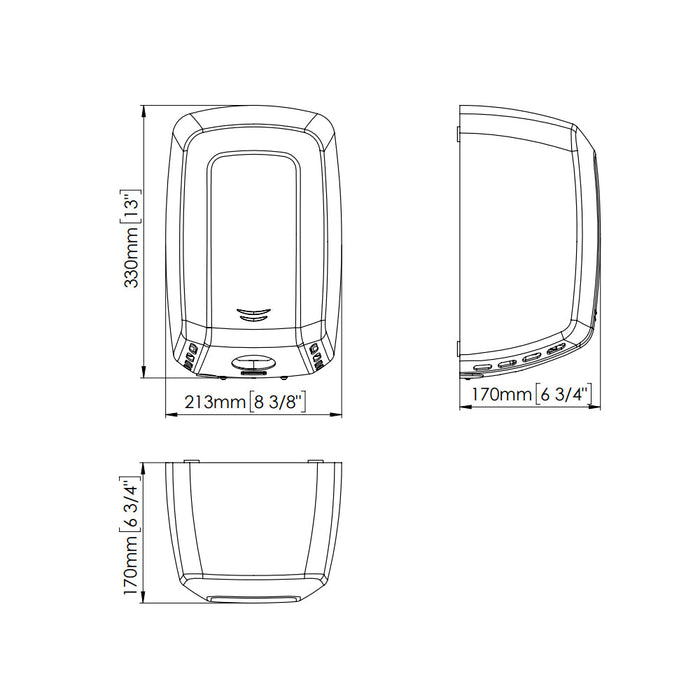 MEDICLINICS M09AC-FIL MACHFLOW Secamanos Automático Acabado Cromo con Filtro Hepa