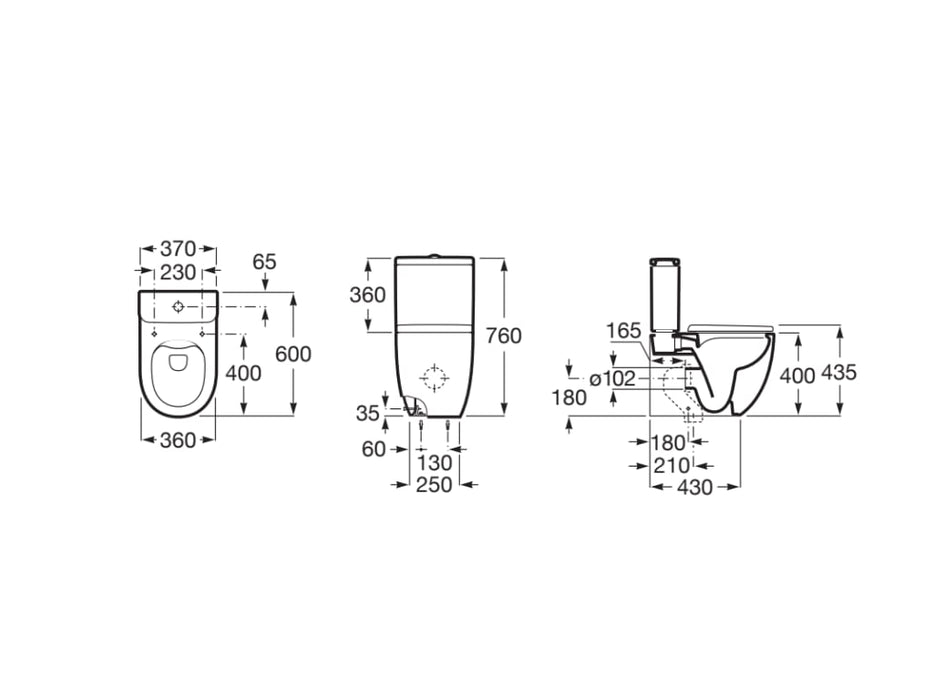 ROCA MERIDIAN COMPACTO Rimless Inodoro Completo Blanco