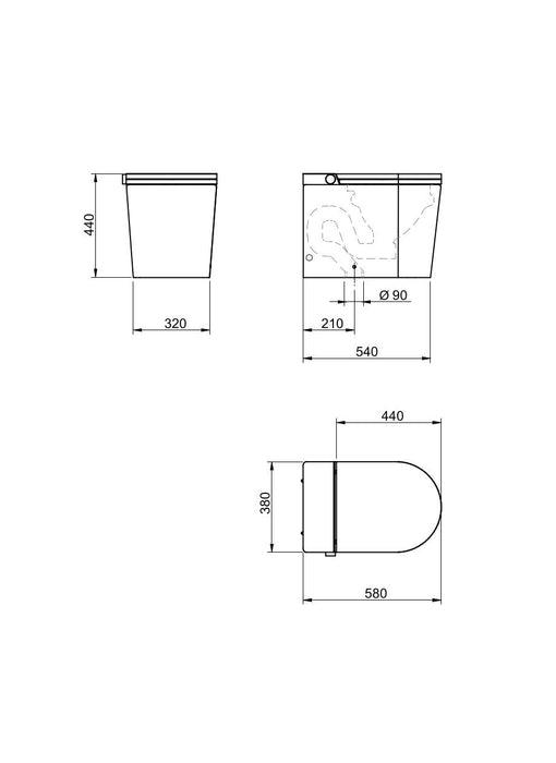MIZUBATH HNMRADA0010024 RADA+ Inodoro Inteligente Rimless BTW Cisterna Integrada Display Electrónico Blanco