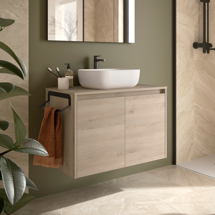 SALGAR NOJA Bathroom Furniture with Counter Top 2 Doors Natural Color