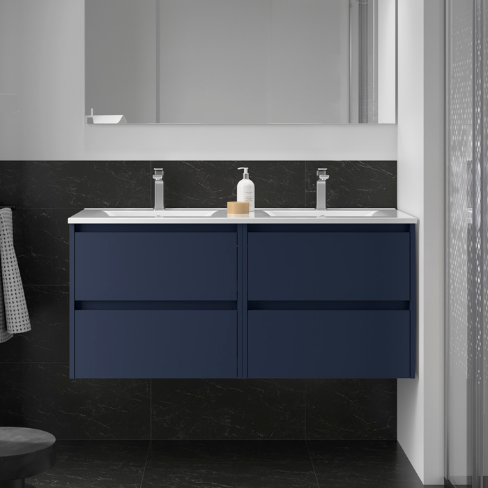 SALGAR 106172 NOJA Bathroom Furniture with Sink 4 Drawers 120 cm Matte Blue Color