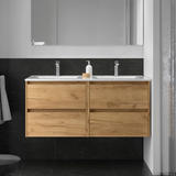 SALGAR 106176 NOJA Bathroom Furniture with Sink 4 Drawers 120 cm African Oak Color
