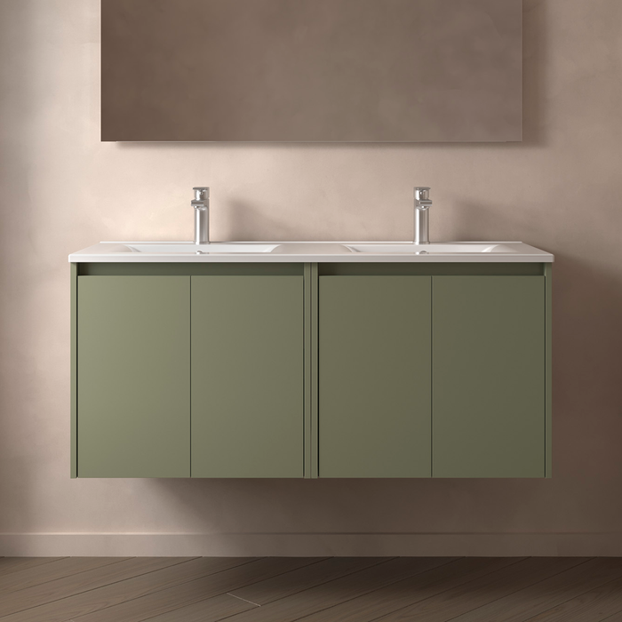 SALGAR 105090 NOJA Bathroom Furniture with Sink 4 Doors 120 cm Matte Green Color