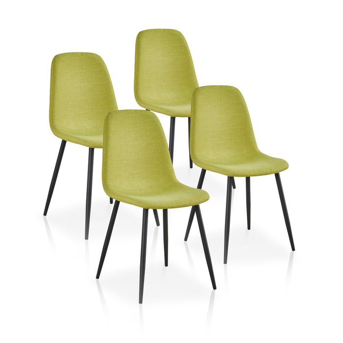 FURNITURE STYLE FS5192LIMAFAB MARGOT Pack 4 Textile Dining Chairs Lime Green