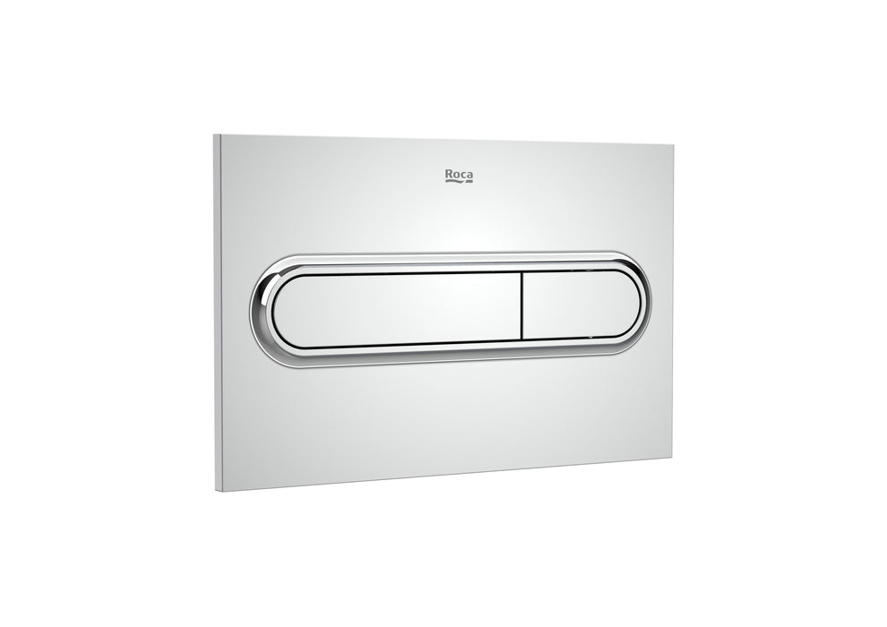 ROCA PACK THE GAP 54 ROUND+DUPLO Wall-Mounted Toilet Rimless Hidden Fixings Chrome Push Button