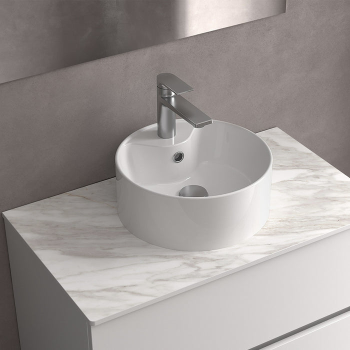 SALGAR 90771 LISBOA White Porcelain Countertop Washbasin