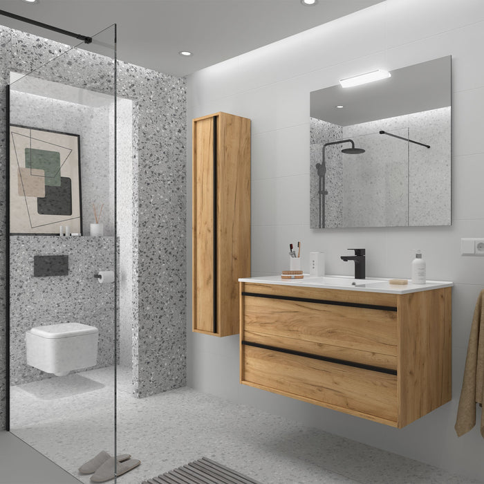 SALGAR ATTILA Conjunto Mueble de Baño Completo Roble África