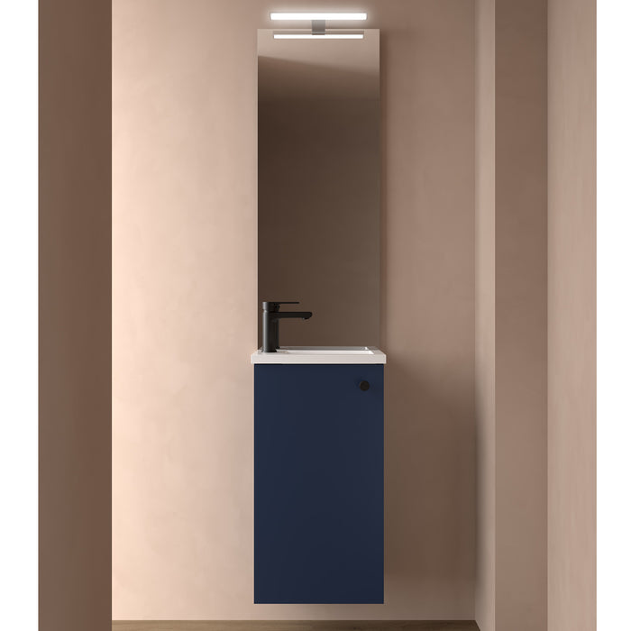 SALGAR 104995 MARVILLE Complete Set of Mini Bathroom Furniture with 1-Door Sink Matte Blue