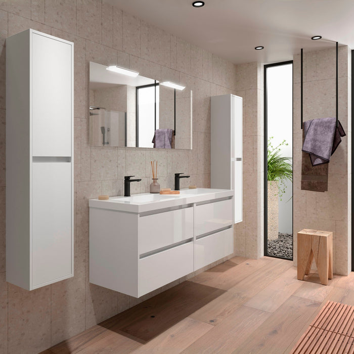 SALGAR 113307 NOJA Mueble+Lavabo+Espejo 140 cm 4 Cajones Color Blanco Satinado