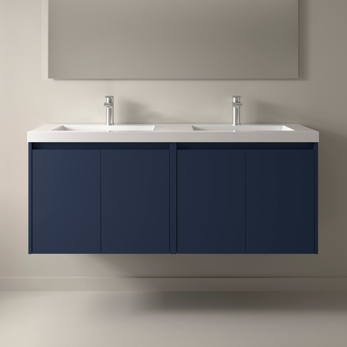 SALGAR 105098 NOJA Bathroom Furniture with Sink 4 Doors 140 cm Matte Blue Color