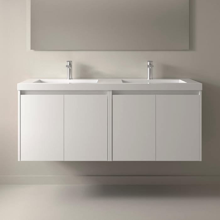 SALGAR 105096 NOJA Bathroom Furniture with Sink 4 Doors 140 cm Matte White Color