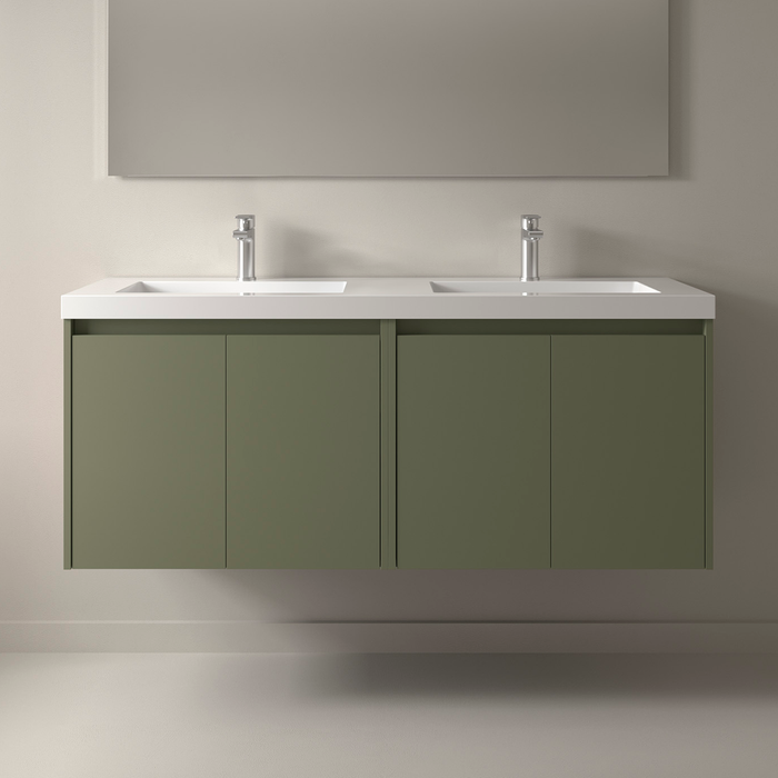 SALGAR 105099 NOJA Bathroom Furniture with Sink 4 Doors 140 cm Matte Green Color