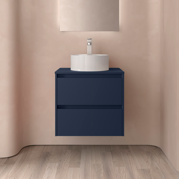SALGAR NOJA Mueble de Baño con Tapa Encimera 2 Cajones Color Azul Mate