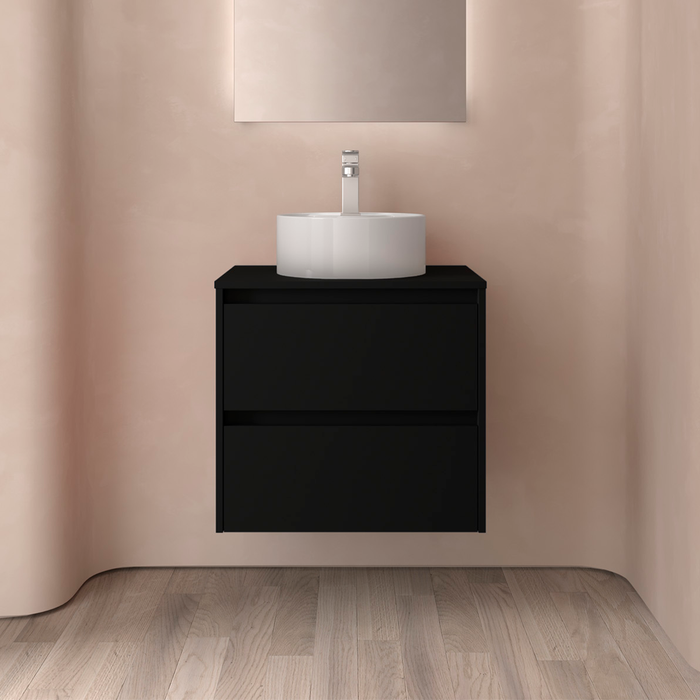 SALGAR NOJA Bathroom Furniture with Counter Top 2 Drawers Matte Black
