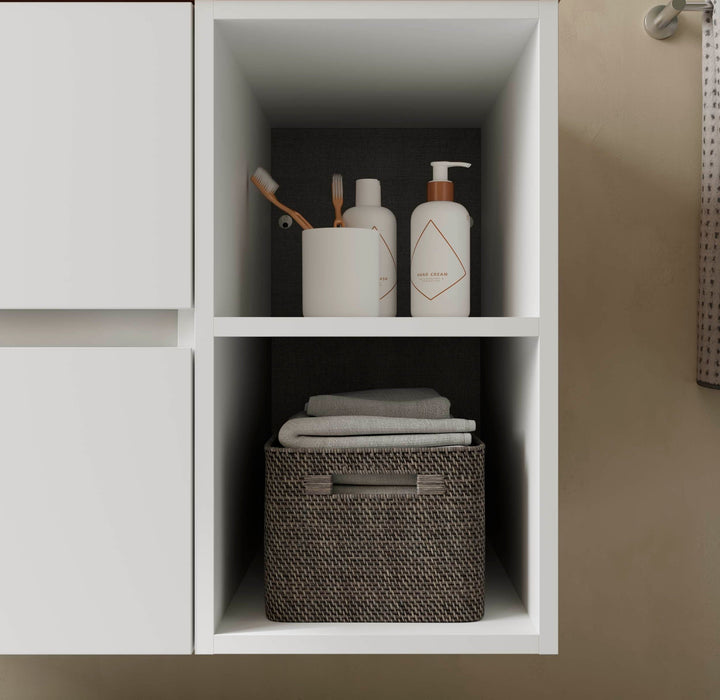 SALGAR BEQUIA Mueble de Baño con Lavabo 2 Cajones 2 Huecos Derecha Blanco Mate