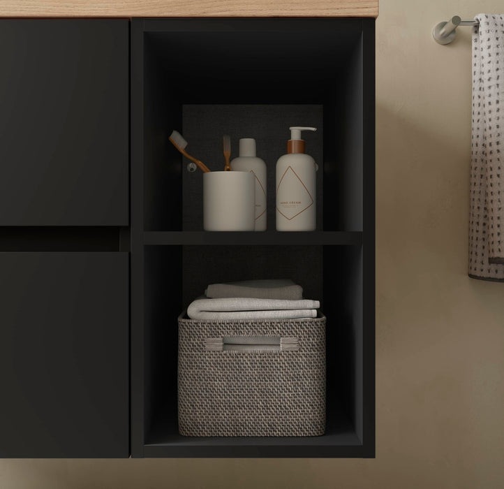 SALGAR BEQUIA Bathroom Furniture with Sink 2 Drawers 2 Compartments Right Matte Black