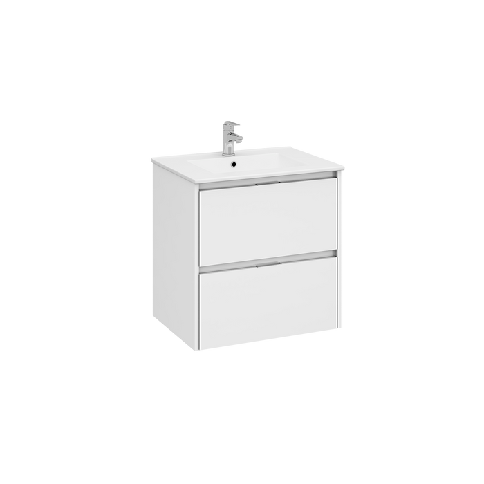 STROHM TEKA INCA Bathroom Furniture with Sink 2 Drawers White Gloss