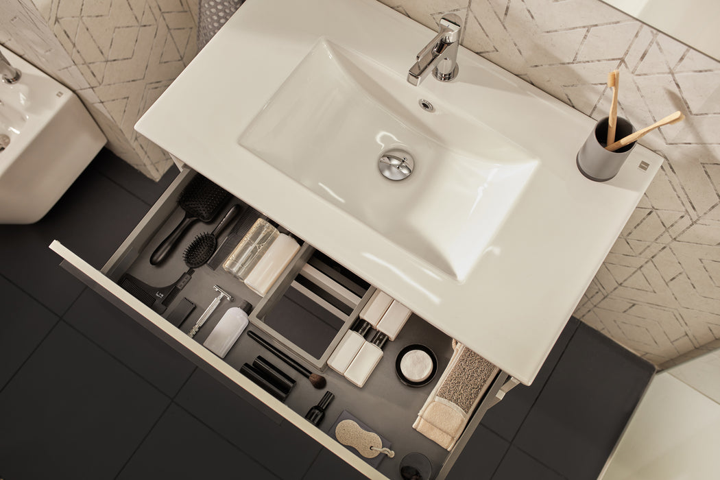 STROHM TEKA DESSIN Complete Bathroom Furniture Set with 2 Matte White Drawers