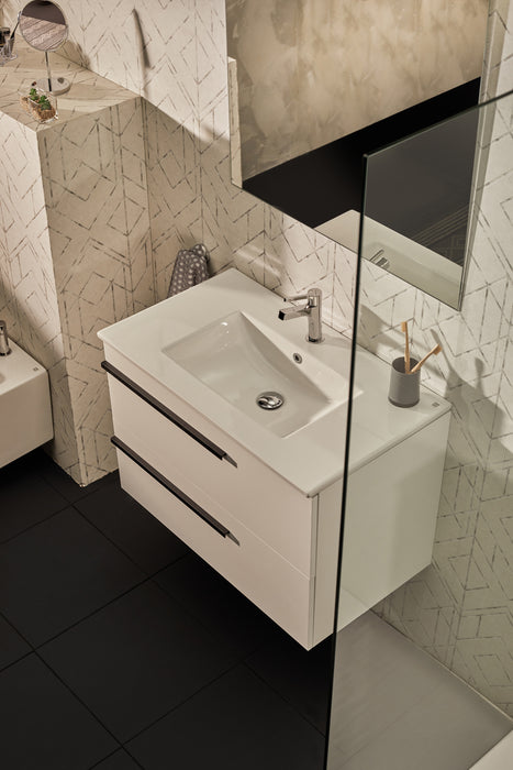 STROHM TEKA DESSIN Complete Bathroom Furniture Set with 2 Matte White Drawers