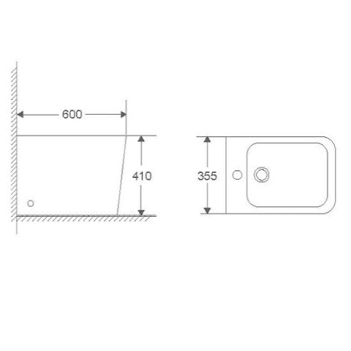 AQUORE 385507 PISA Bidé A Suelo BTW Compacto Negro Mate