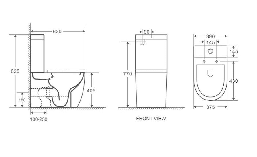 AQUORE 388666 GÉNOVA Pack Inodoro BTW Compacto Blanco Mate