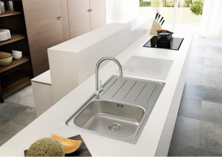 ROCA A873801A01 VICTORIA Sink 1 Bowl Outleter Right 80 cm Stainless Steel