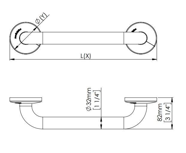 MEDICLINICS BR1200CS Barra Recta 1200 mm Inox Satinado 5 a 7 Días Mediclinics 
