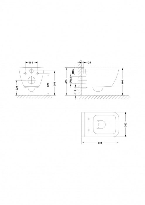 GALA G2717201 EMMA SQUARE Inodoro Suspendido Blanco