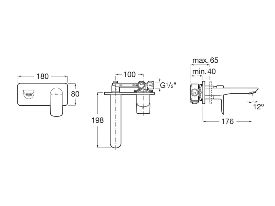 ROCA A5A356EC00 CALA Built-in Single-lever Sink Faucet Chrome