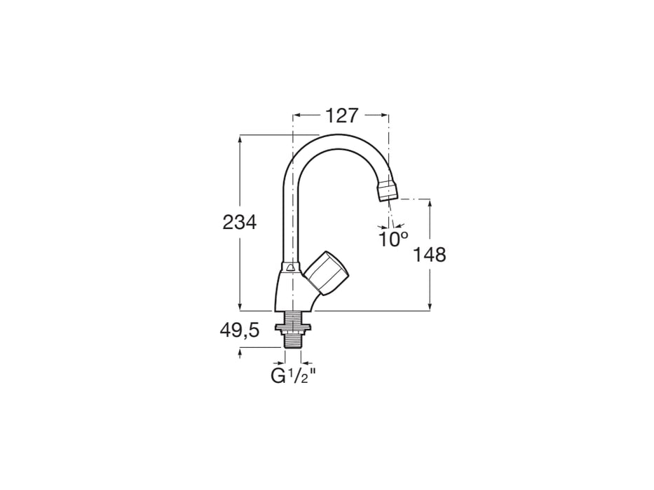 ROCA A5A518EC00 BRAVA Grifo De Repisa Lavabo Con Caño Alto Giratorio Cromo