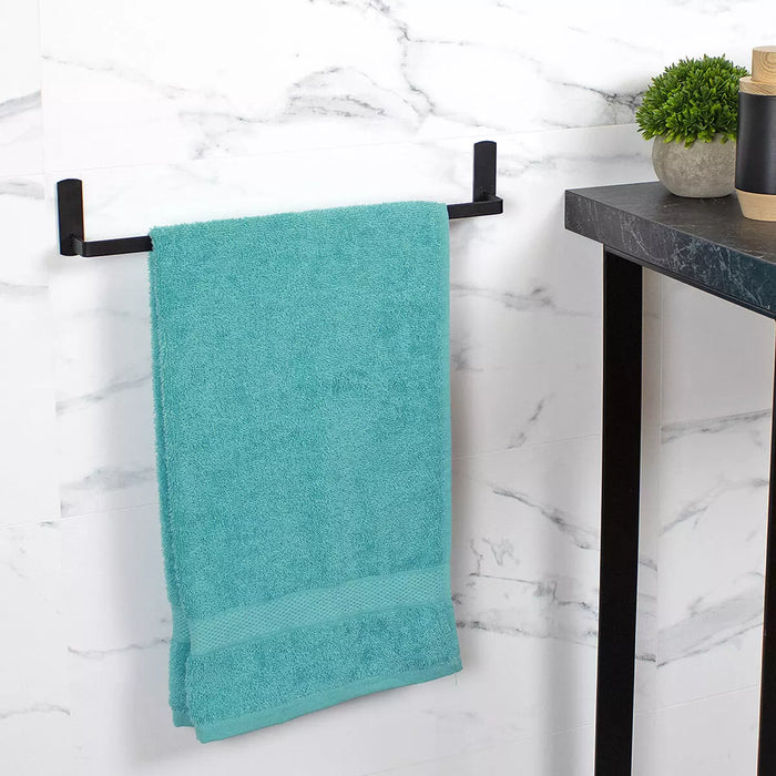 Toallero negro, toallero de baño, toallero de pared sin taladrar, toallero  adhesivo baño (negro, 37 cm)