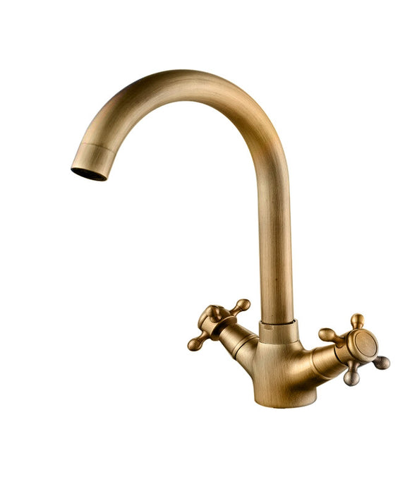 UNIVERSAL Tap GS10063 CLASSIC Two-Handle Sink Tap Aged Brass Antique