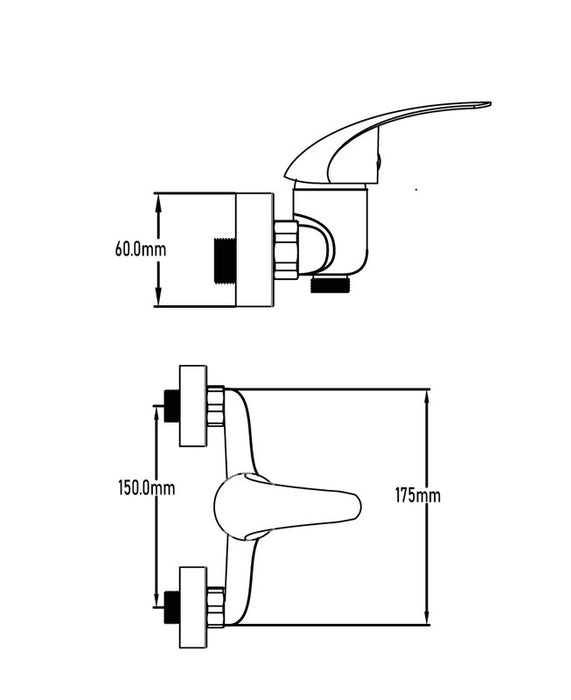 UNIVERSAL DE GRIFERÍA GS10082 BASIC 35MM Grifo Monomando Ducha Cromo