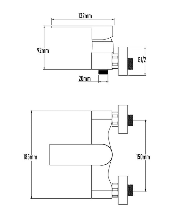 UNIVERSAL FAUCET GS10097 KIZU Single-Handle Shower Faucet Chrome