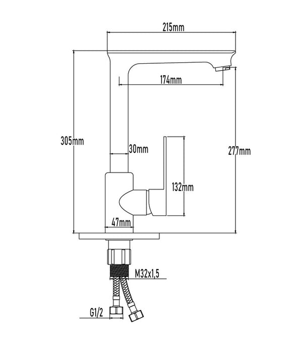UNIVERSAL FAUCET GS10099 KIZU Single-Handle Sink Faucet Chrome