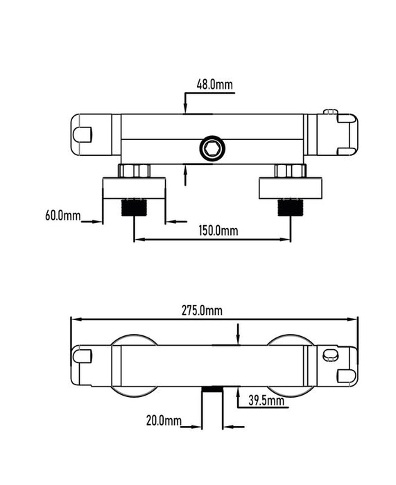 UNIVERSAL DE GRIFERÍA GT11003 SENA Grifo Termostático Ducha Cromo