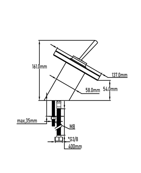 UNIVERSAL DE GRIFERÍA GL11014 TIGRIS Faucet Sink spout Waterfall Chrome