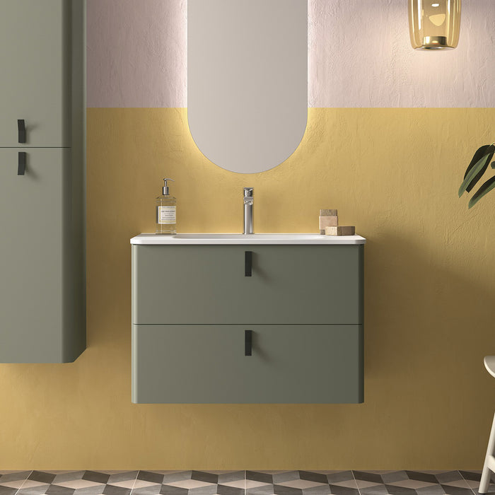 SALGAR UNIIQ Bathroom Cabinet with Sink 2 Drawers Forest Green