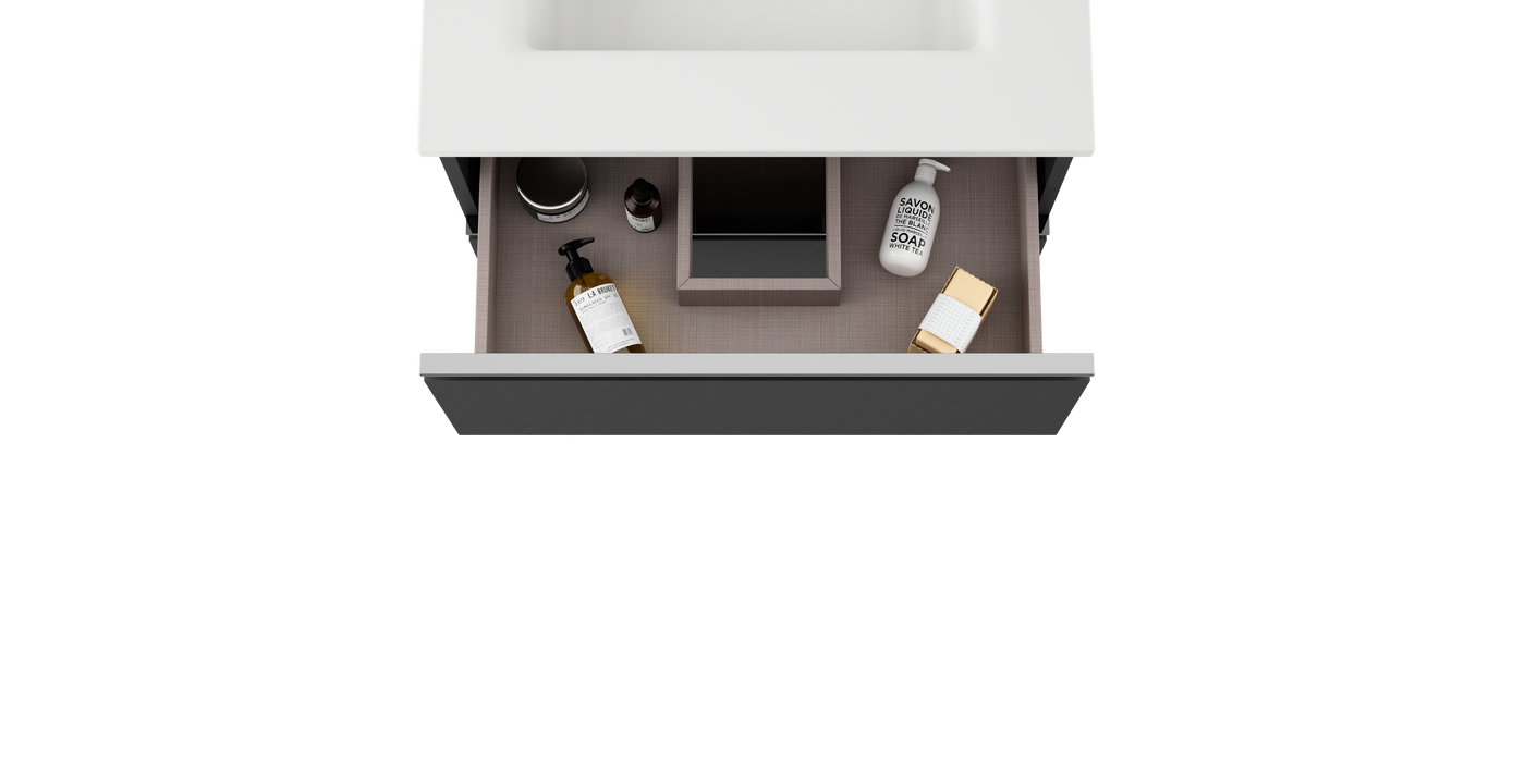 VISOBATH GRANADA Bathroom Furniture with Sink 3 Drawers Ash Color Aluminum Handle