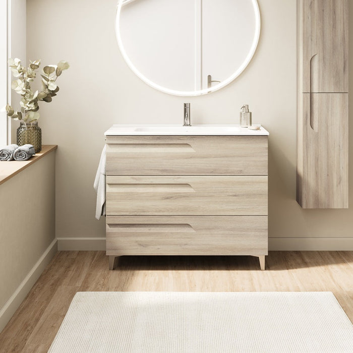 ROYO VITALE Bathroom Furniture with Sink 3 Drawers Beige Nature