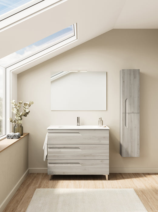 ROYO VITALE Complete Bathroom Furniture Set Reduced Depth 3 Drawers White Nature