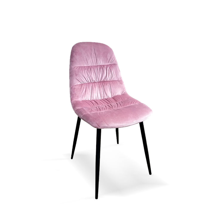 FURNITURE STYLE FS601ROSAVEL WEI Pack 4 Vintage Dining Chairs Pink