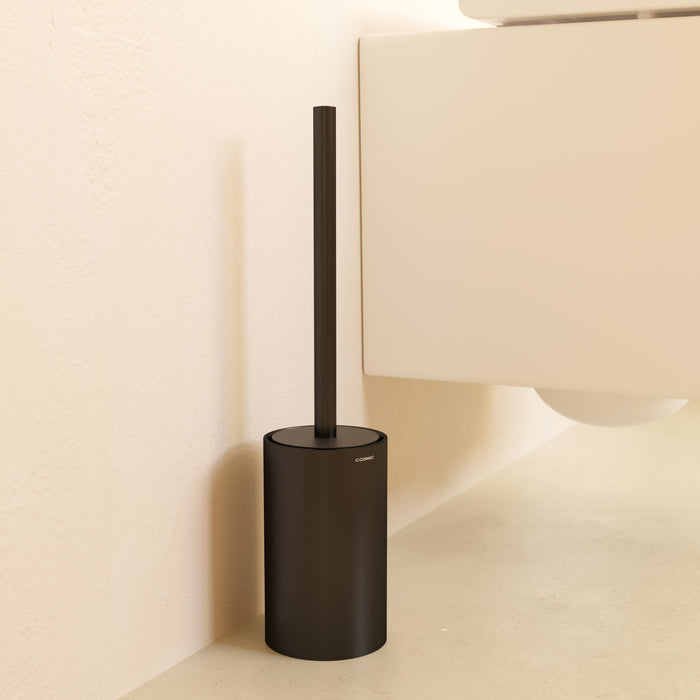COSMIC ARCHITECT SP Brushed Black PVD Floor Toilet Brush Holder