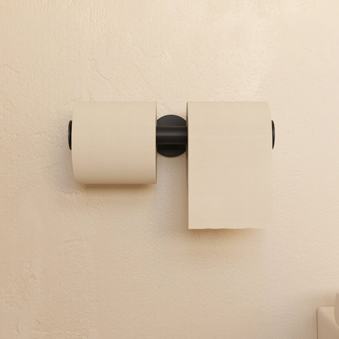 COSMIC ARCHITECT SP Matte Black Double Toilet Paper Holder