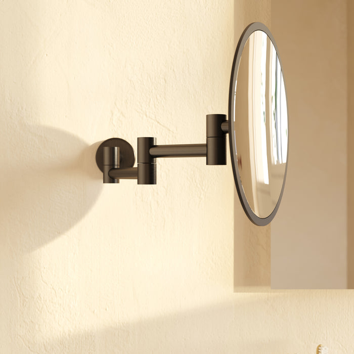 COSMIC ARCHITECT SP Magnifying Wall Mirror Brushed Black PVD