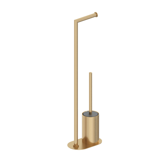 COSMIC ARCHITECT SP Toilet Brush and Paper Holder Brushed Gold PVD