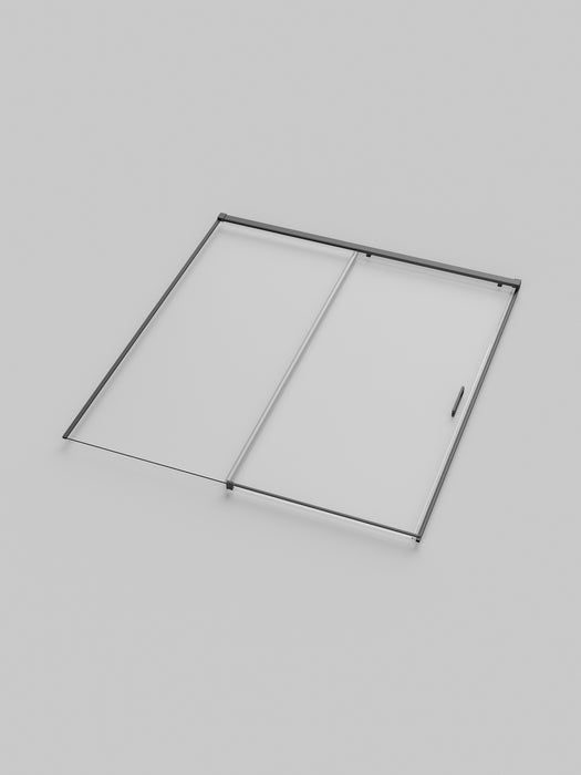 SB_X STYLO Mampara Frontal Ducha 1F+1C Black Gun Metal Transparente