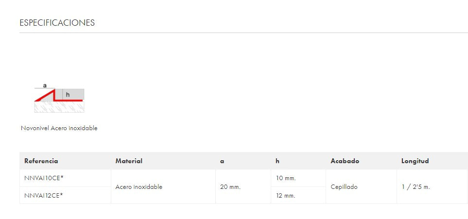 EMAC NOVONIVEL Acero Inox Cepillado