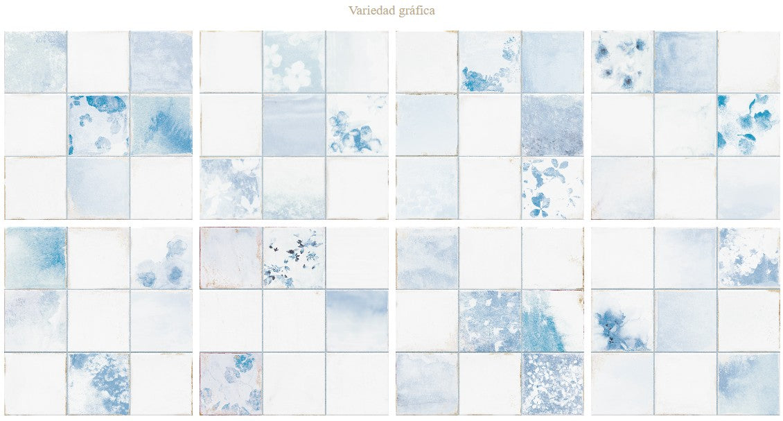 LA PLATERA KUBE ANTIK BLUE 45x45 Porcelánico Esmaltado