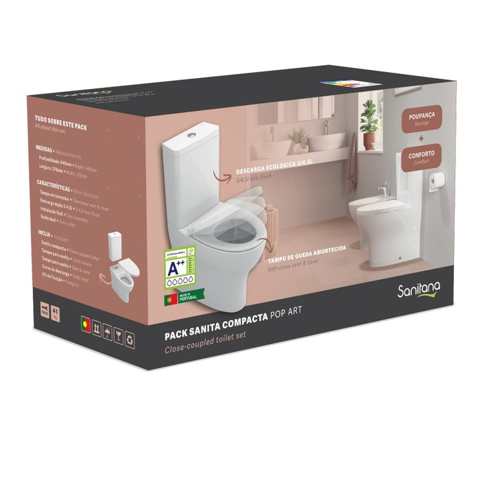 SANITANA POP ART Complete Compact White Toilet